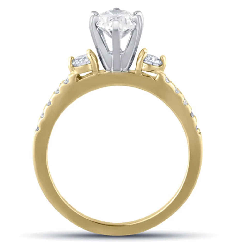 1 1/2 Ct Oval Diamond Engagement Ring 14k Yellow Gold