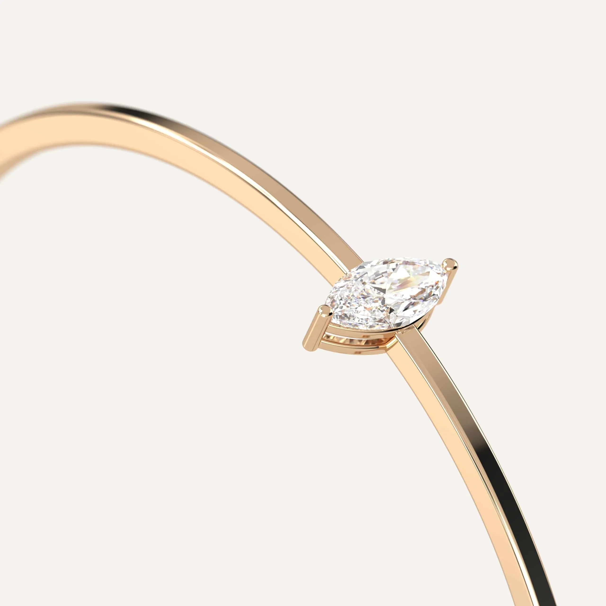 1 carat Marquise Diamond Solitaire, Bangle Bracelet