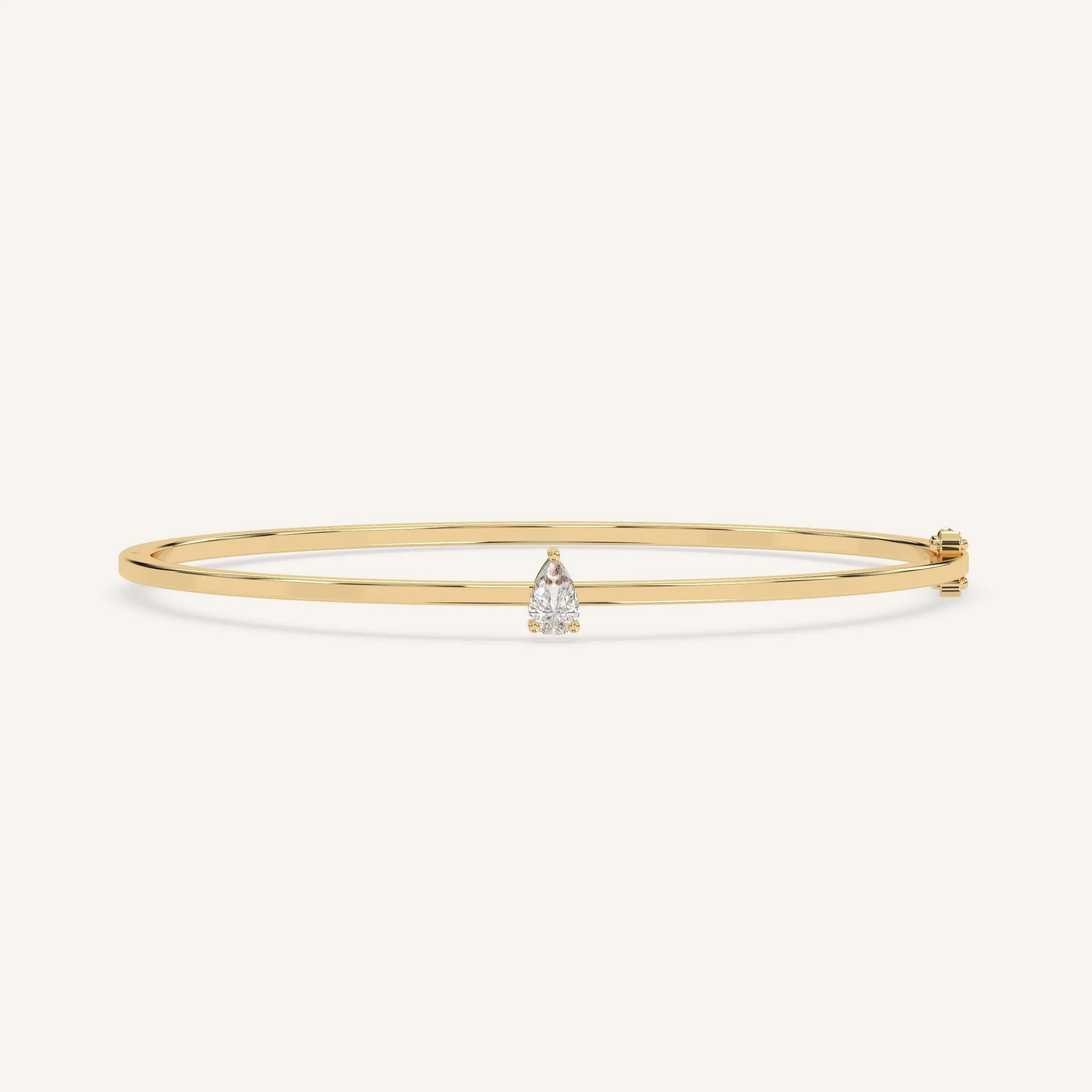 1/2 carat Pear Diamond Solitaire, Bangle Bracelet