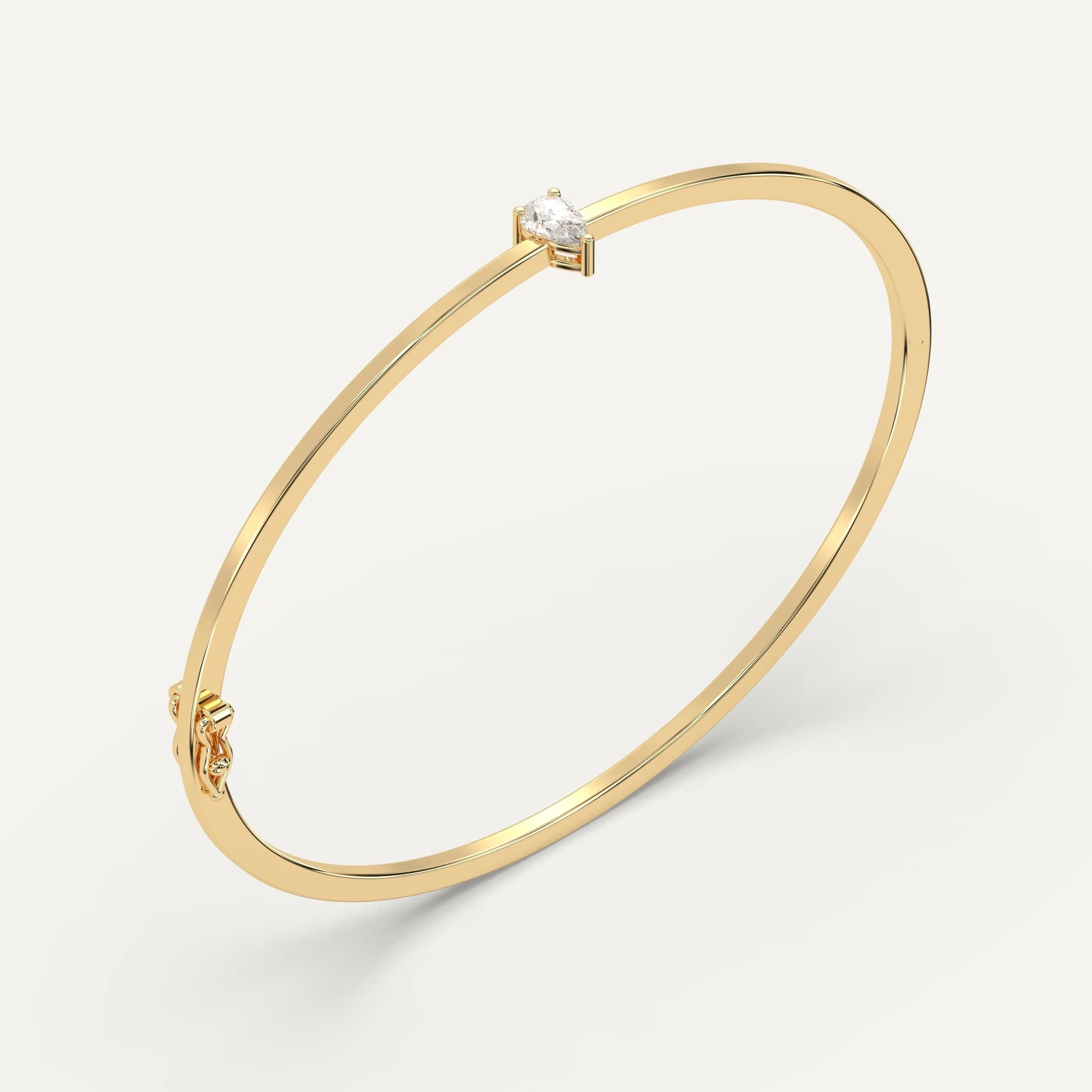 1/2 carat Pear Diamond Solitaire, Bangle Bracelet