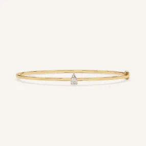 1/2 carat Pear Diamond Solitaire, Bangle Bracelet