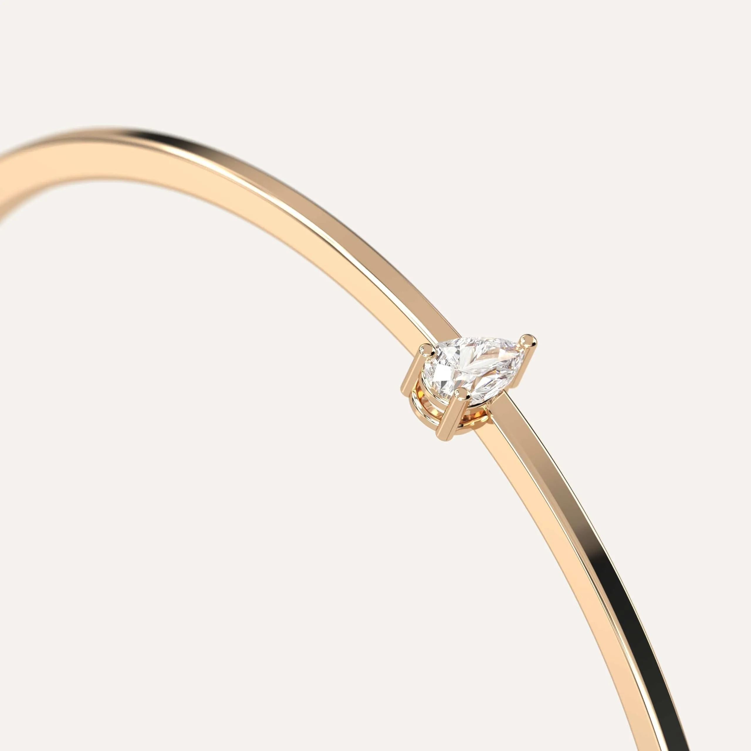 1/2 carat Pear Diamond Solitaire, Bangle Bracelet