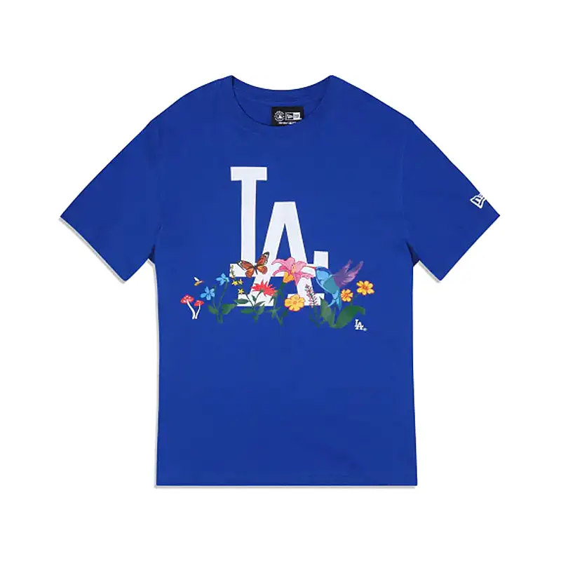 [13090886] Los Angeles Dodgers Blooming Blue Mens T-Shirts