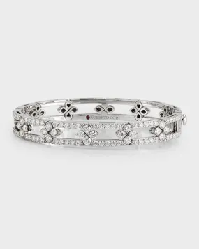 18K White Gold Diamond Love In Vernona Bangle