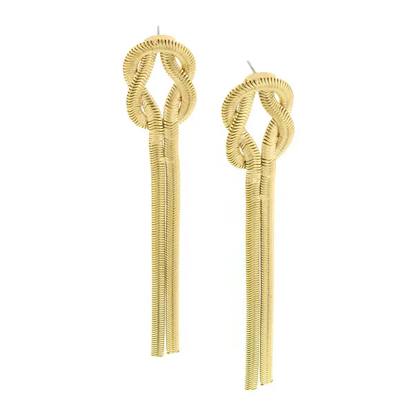 2028 Jewelry Gold Chain Tassel Linear Earrings