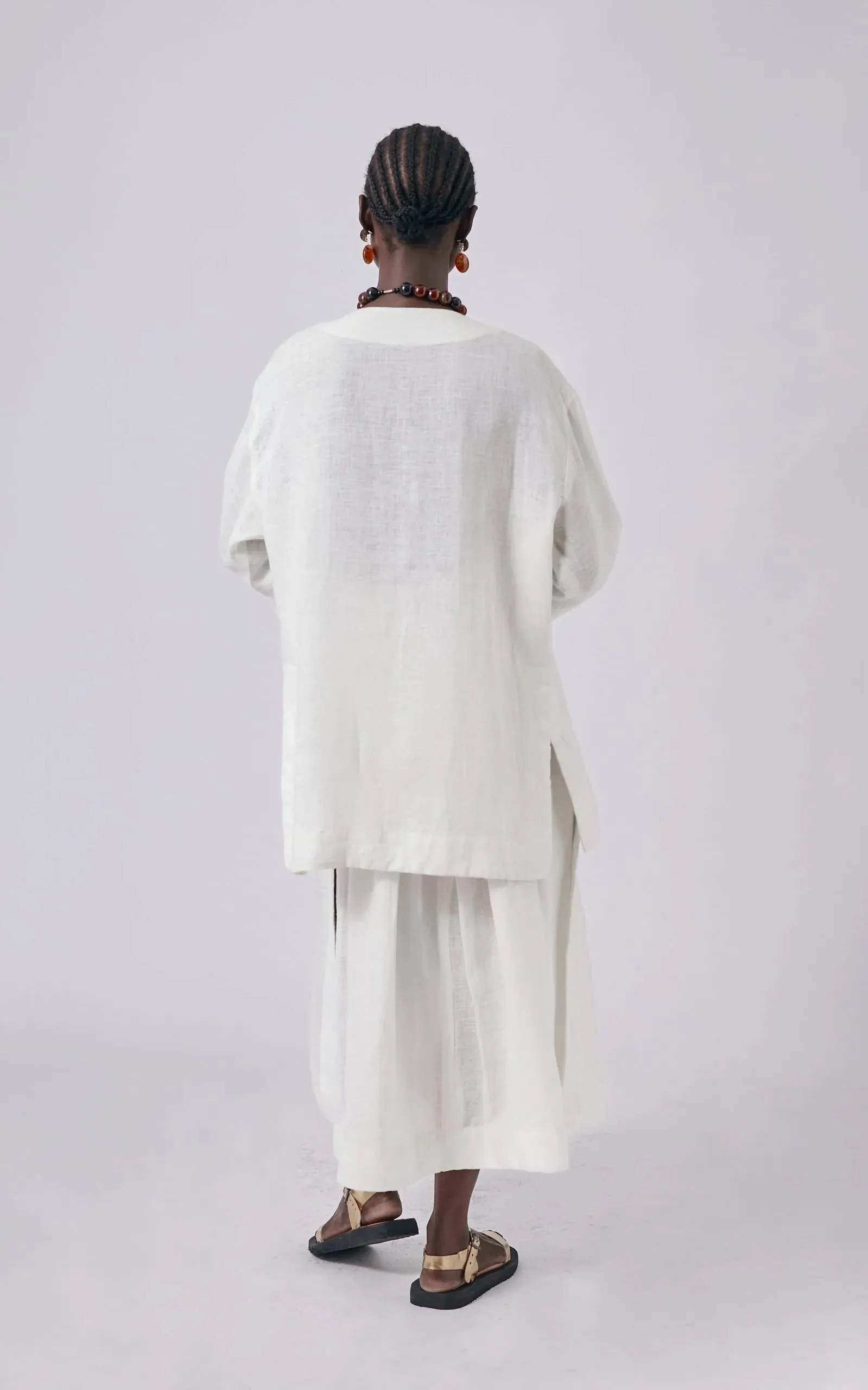 Abiola Olusola LIGHTWEIGHT OVERSIZED LINEN MOKO SHIRT