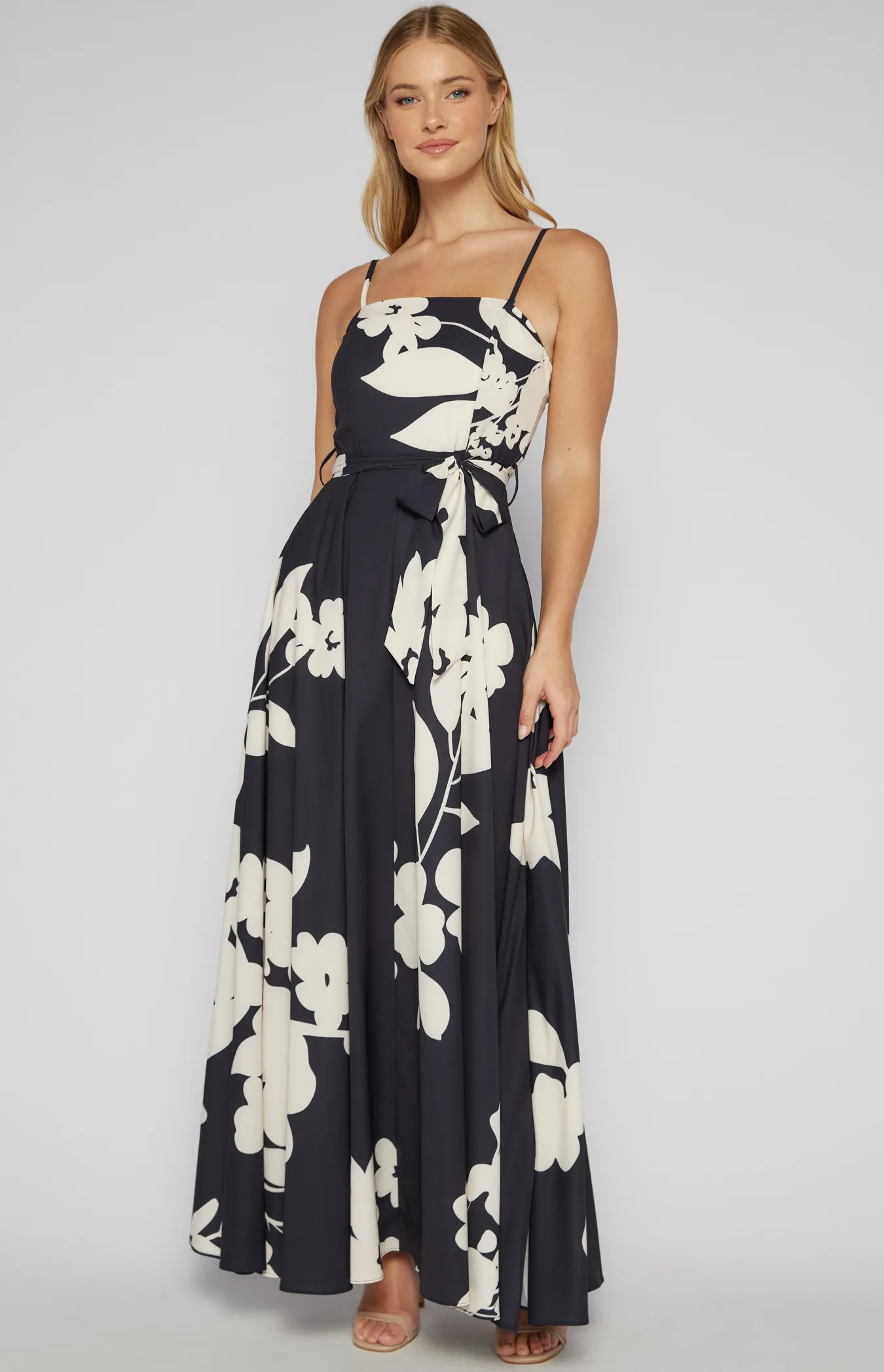 Abstract Floral Strapless Maxi Dress (SDR342-14A)