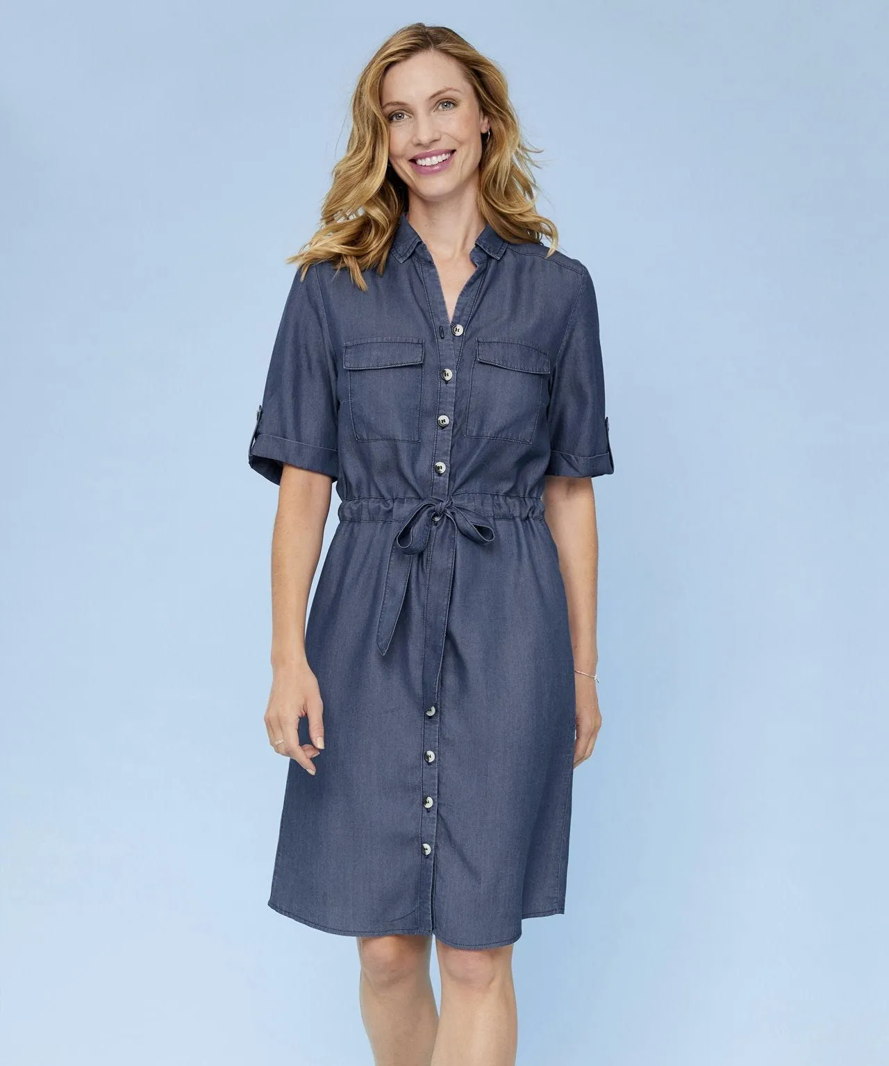 Adjustable Fit Denim Tencel Dress