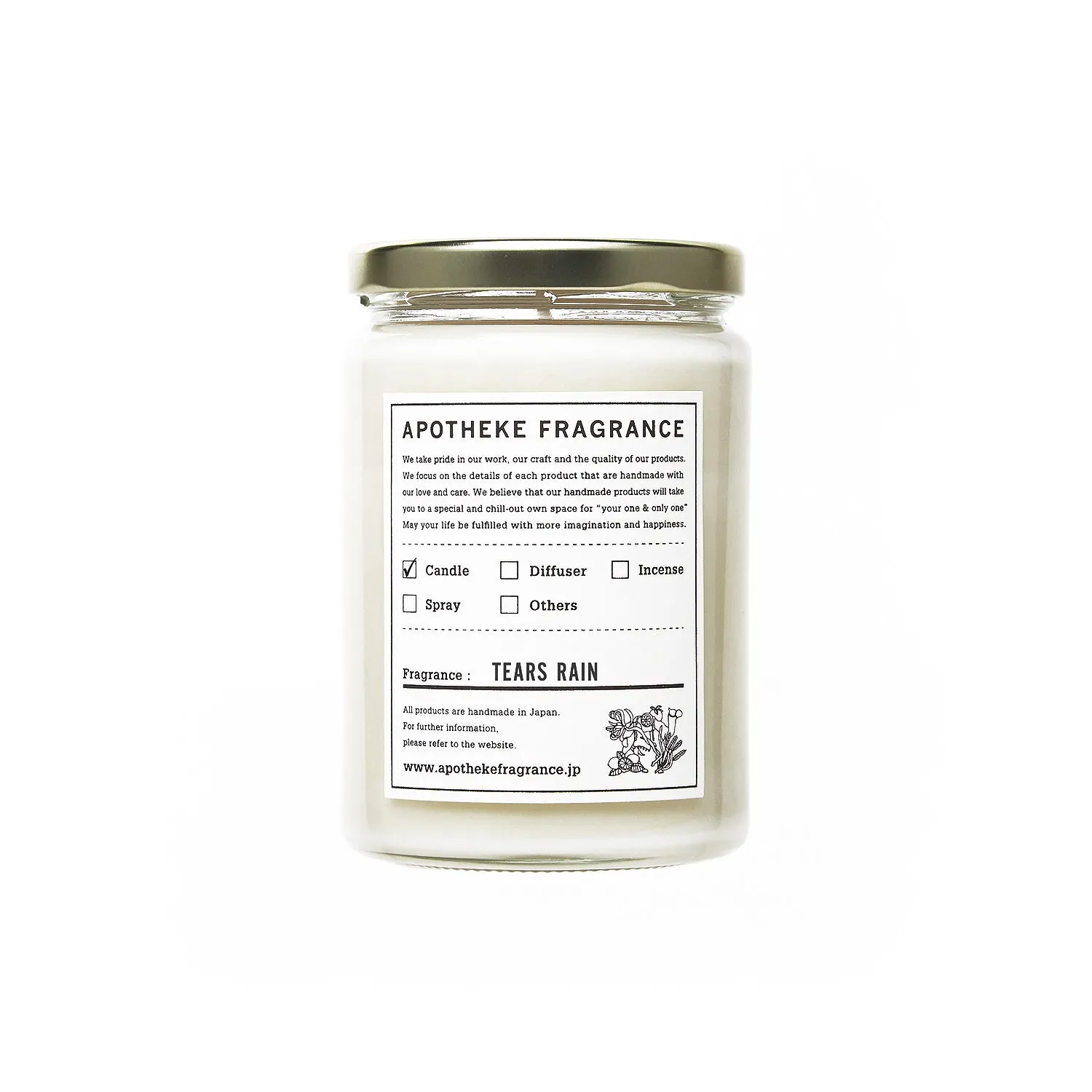 Apotheke Fragrance Glass Jar Candle 