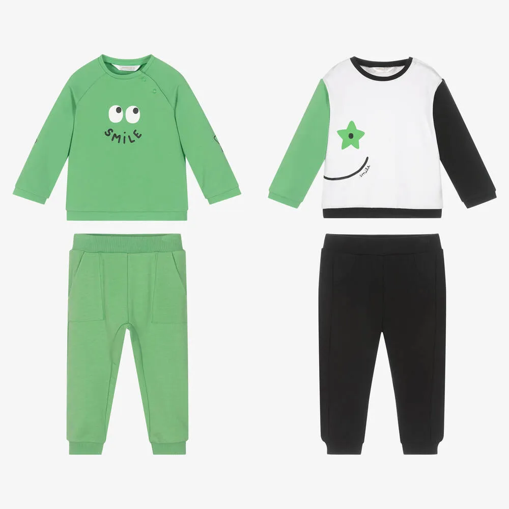 Baby Boys Green Trouser Sets (2 Pack)