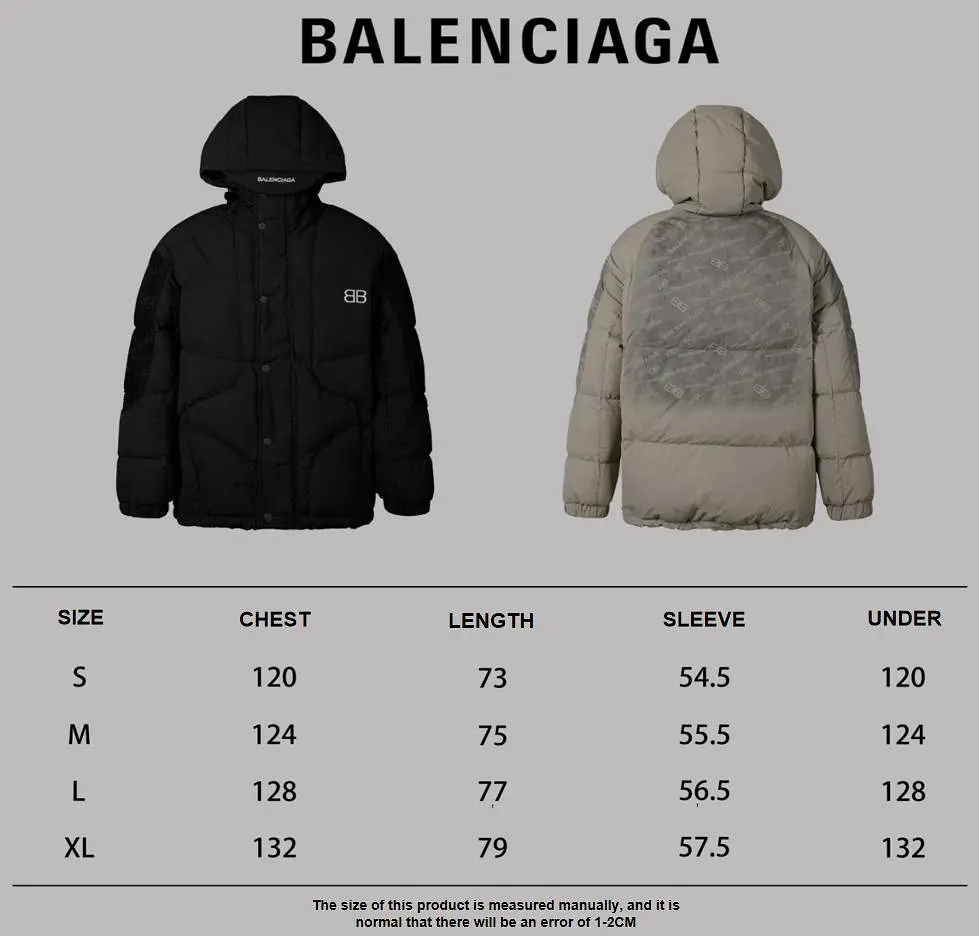 Balenciaga 23ss turtle down jacket series Black 12.5 (waterproof matte fabric)