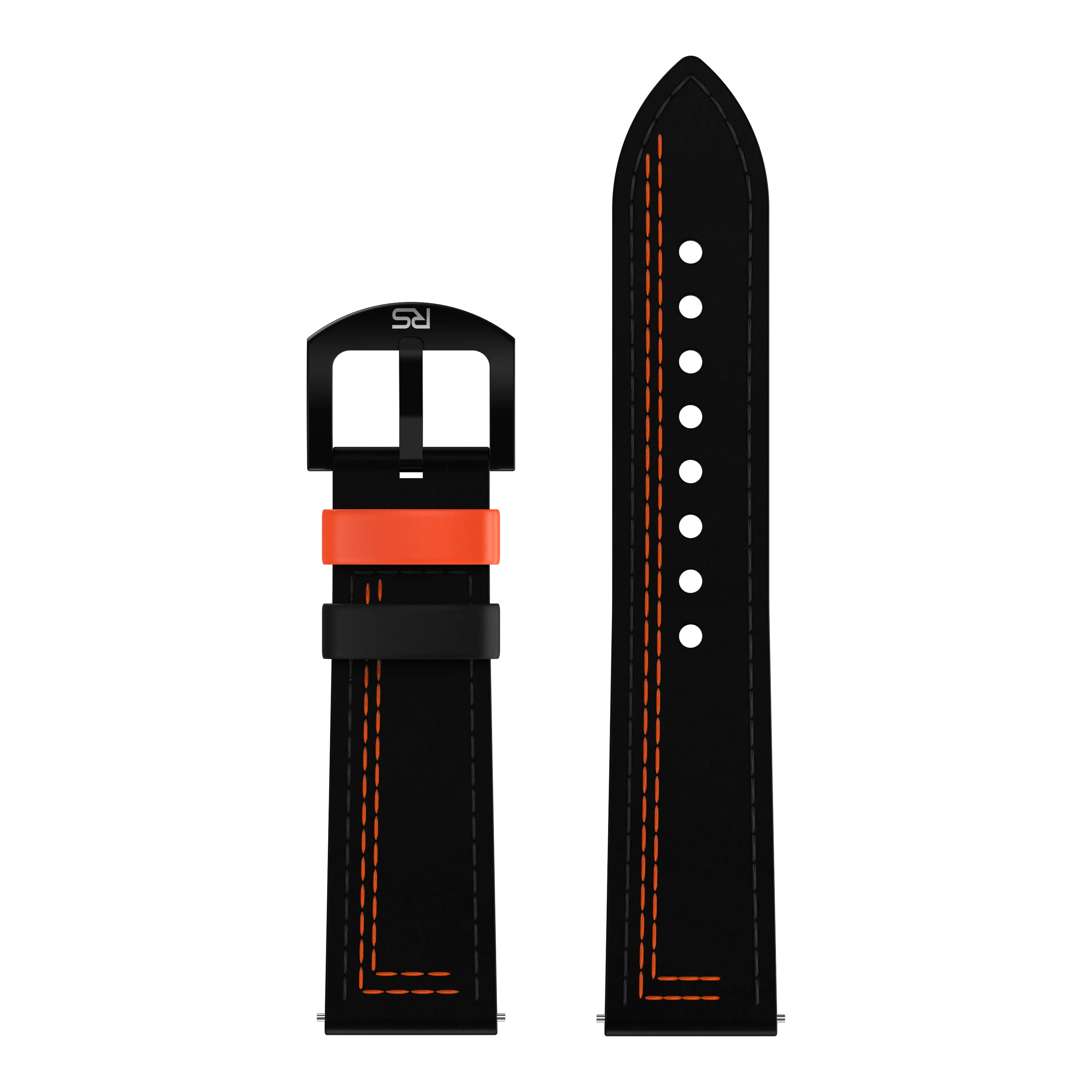 Black & Orange Leather Strap (Adjustable)