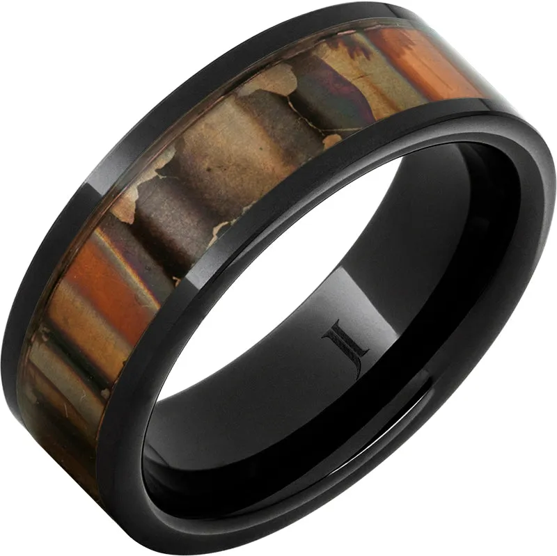 Black Diamond Ceramic Royal Copper Inlay Ring