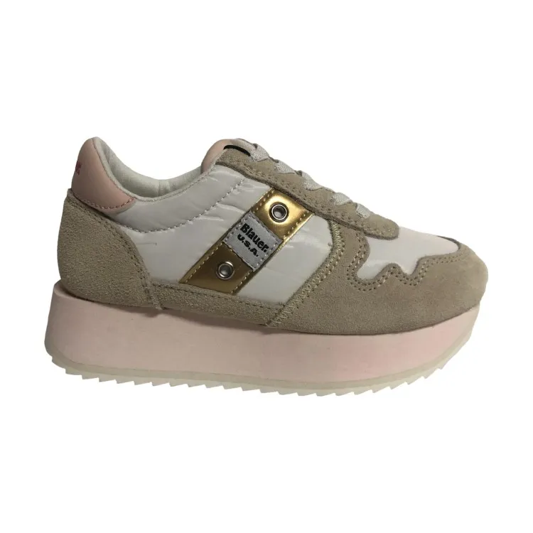 Blauer S4MULAN01 Sneakers Bambino Stringate Gold