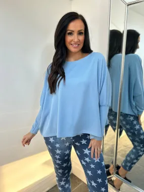 Blue Lightweight Sweat Top Delaney