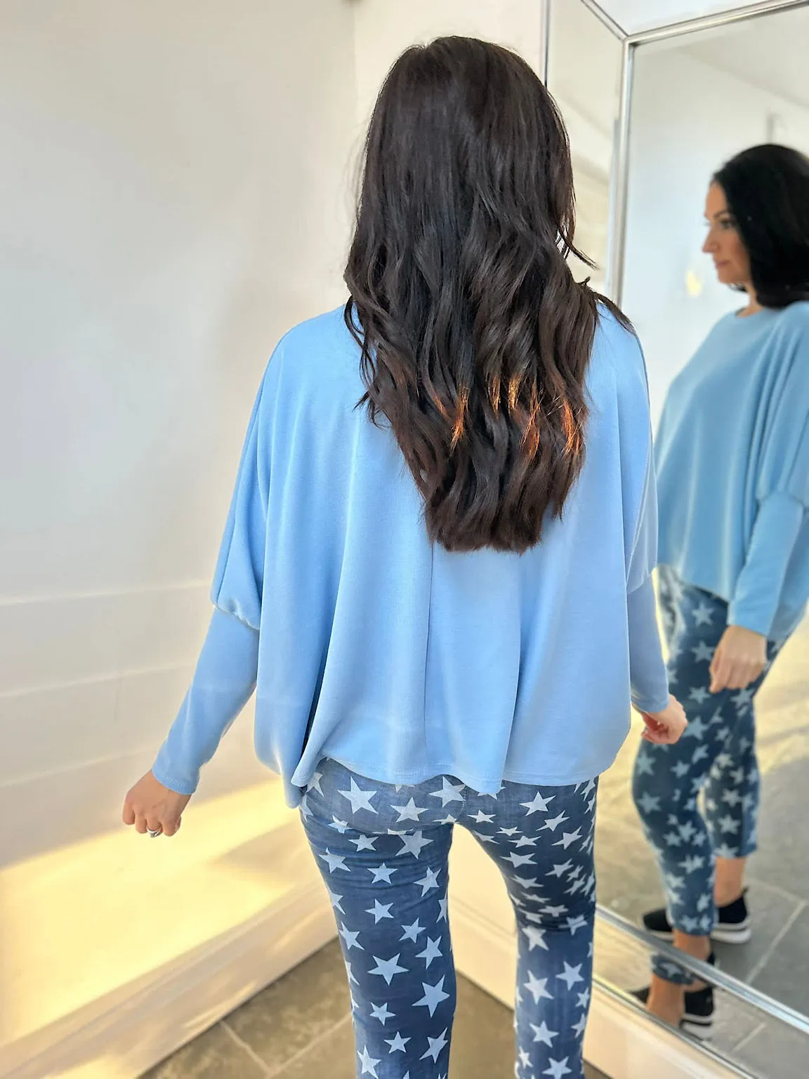 Blue Lightweight Sweat Top Delaney