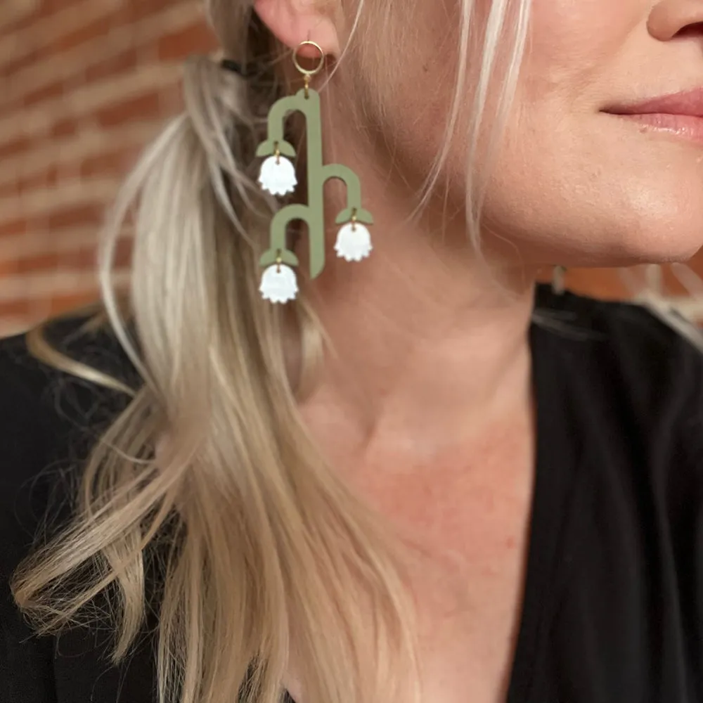 Botanical-Inspired Lightweight Acrylic Earring: Yucca Flower