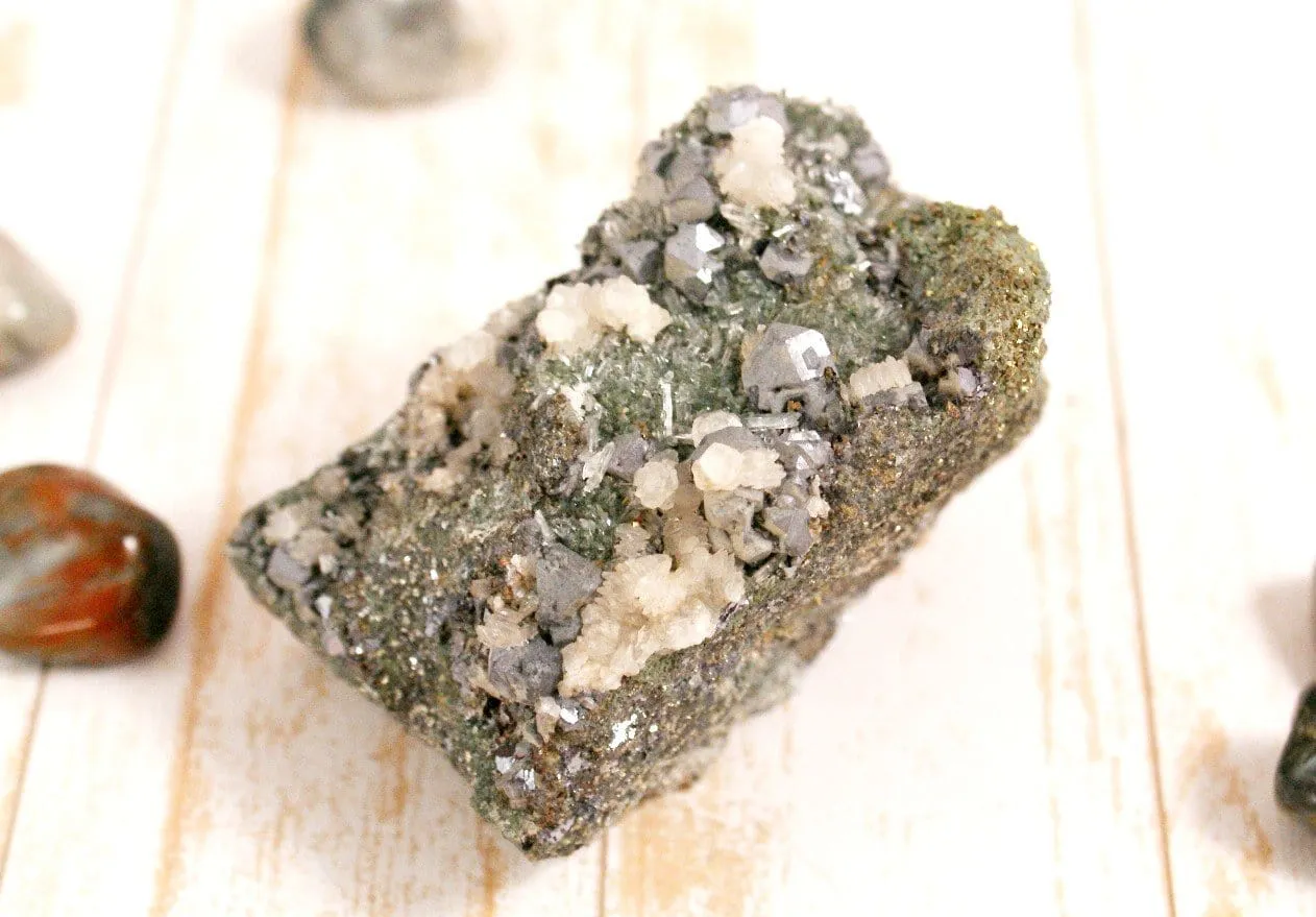 Bulgarian Quartz With Pyrite, Galena & Chlorite