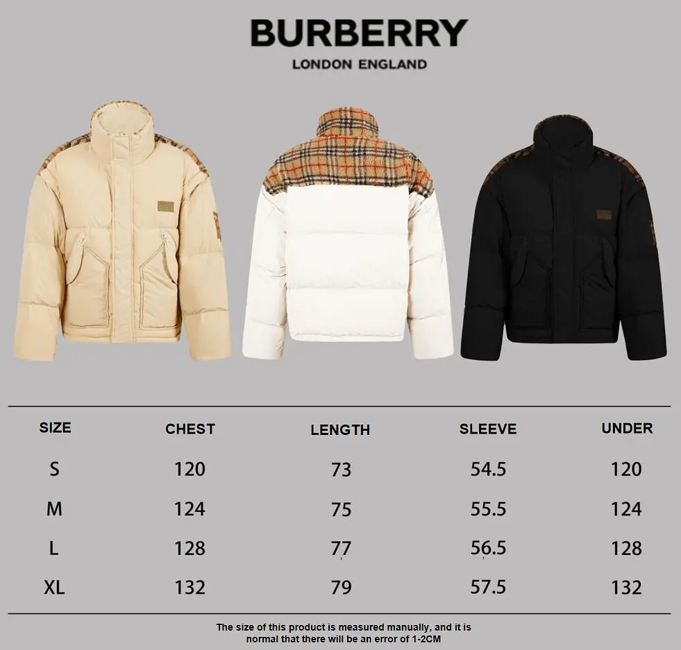 Burberry 24SS patchwork classic pattern down jacket khaki (detachable sleeves) 12.19