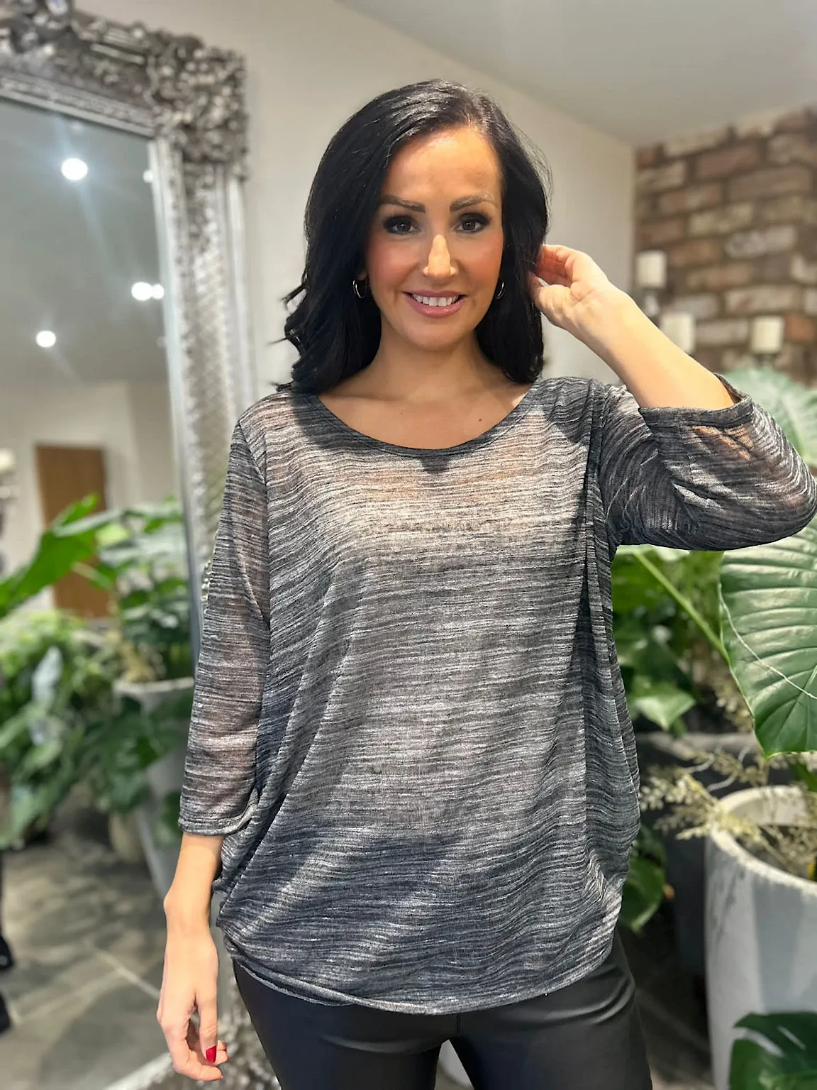 Charcoal Marl Lightweight Top Jennifer