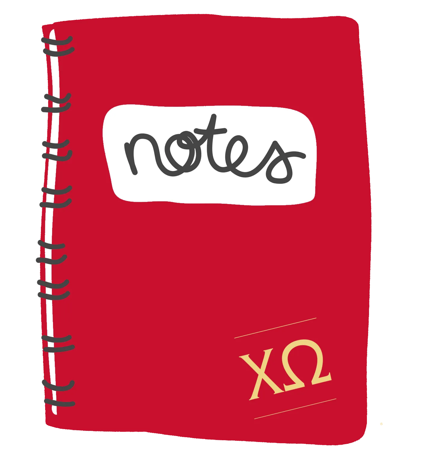 Chi Omega Sorority Sticker Notebook