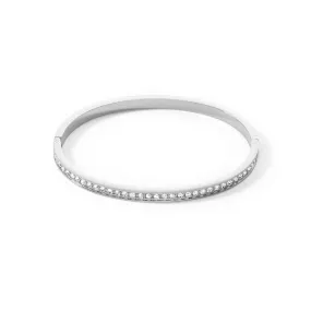 Coeur De Lion White Crystal Hinged Bangle