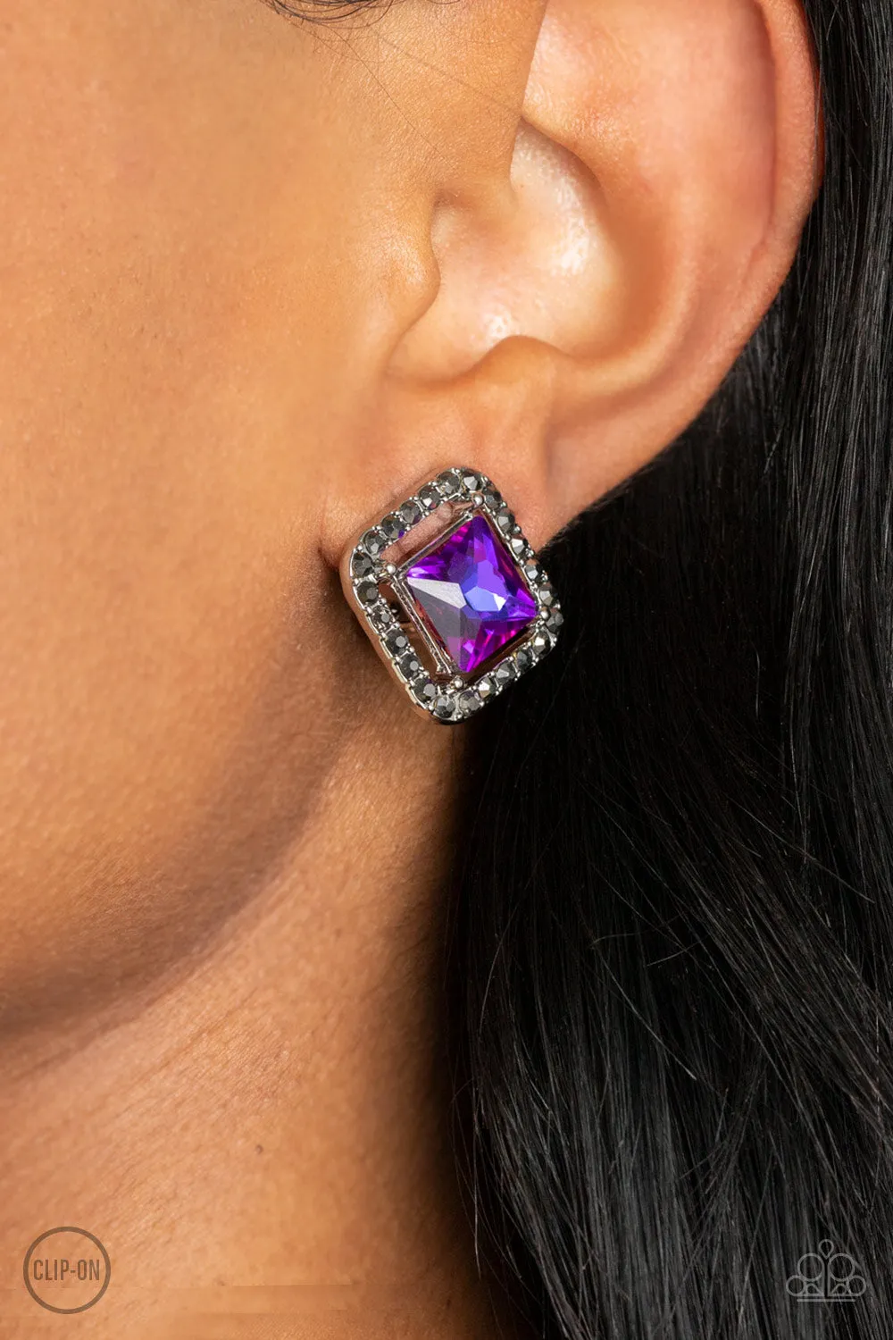 Cosmic Catwalk - Purple ~ Paparazzi Earrings Clip On