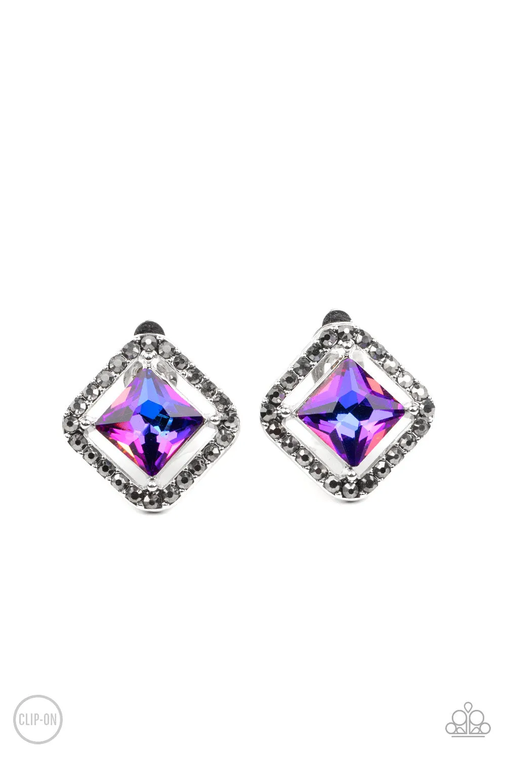 Cosmic Catwalk - Purple ~ Paparazzi Earrings Clip On