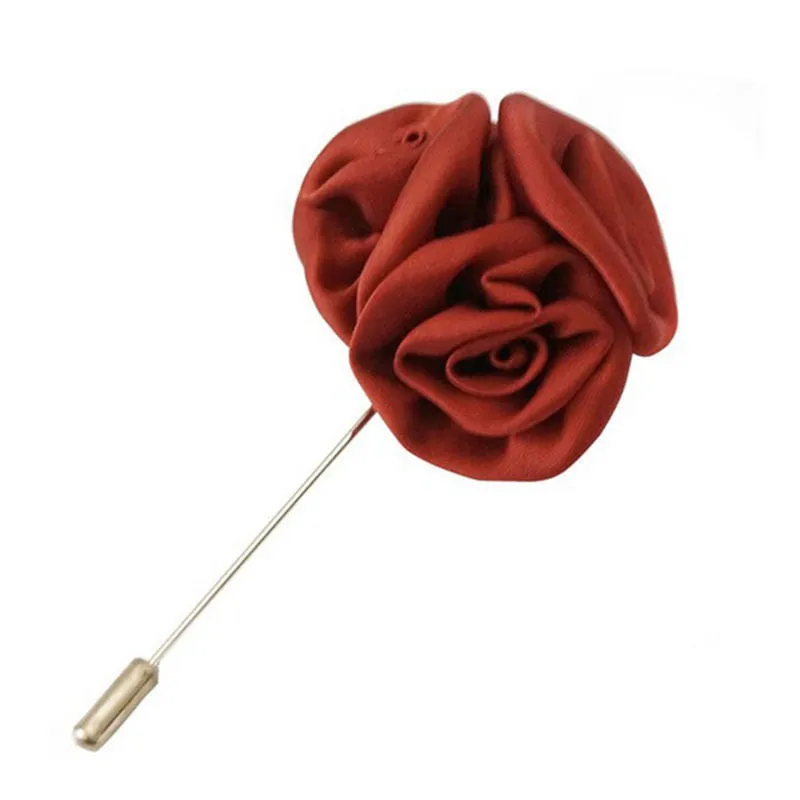 Daisy H made Boutonniere Stick Brooch PinWedding Bridegroom Lapel Pin Rose Men's Suits Flower Brooches SM6