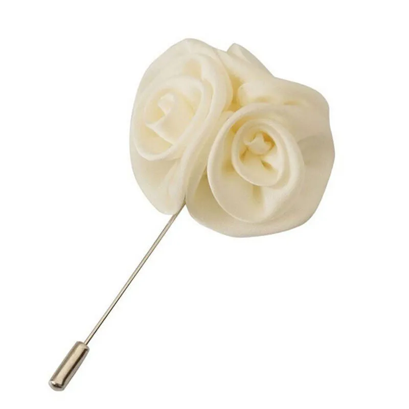 Daisy H made Boutonniere Stick Brooch PinWedding Bridegroom Lapel Pin Rose Men's Suits Flower Brooches SM6