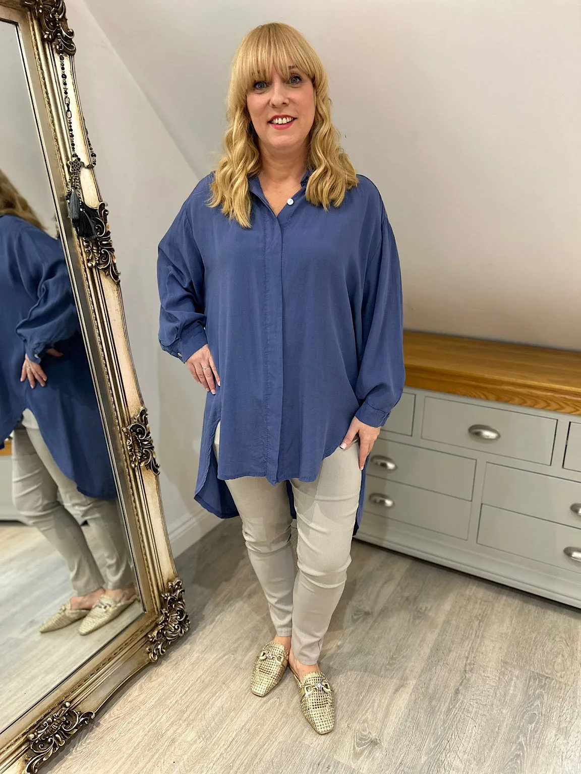 Denim Sequin Star Blouse Simone