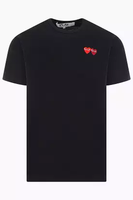 Double Heart patch cotton t-shirt