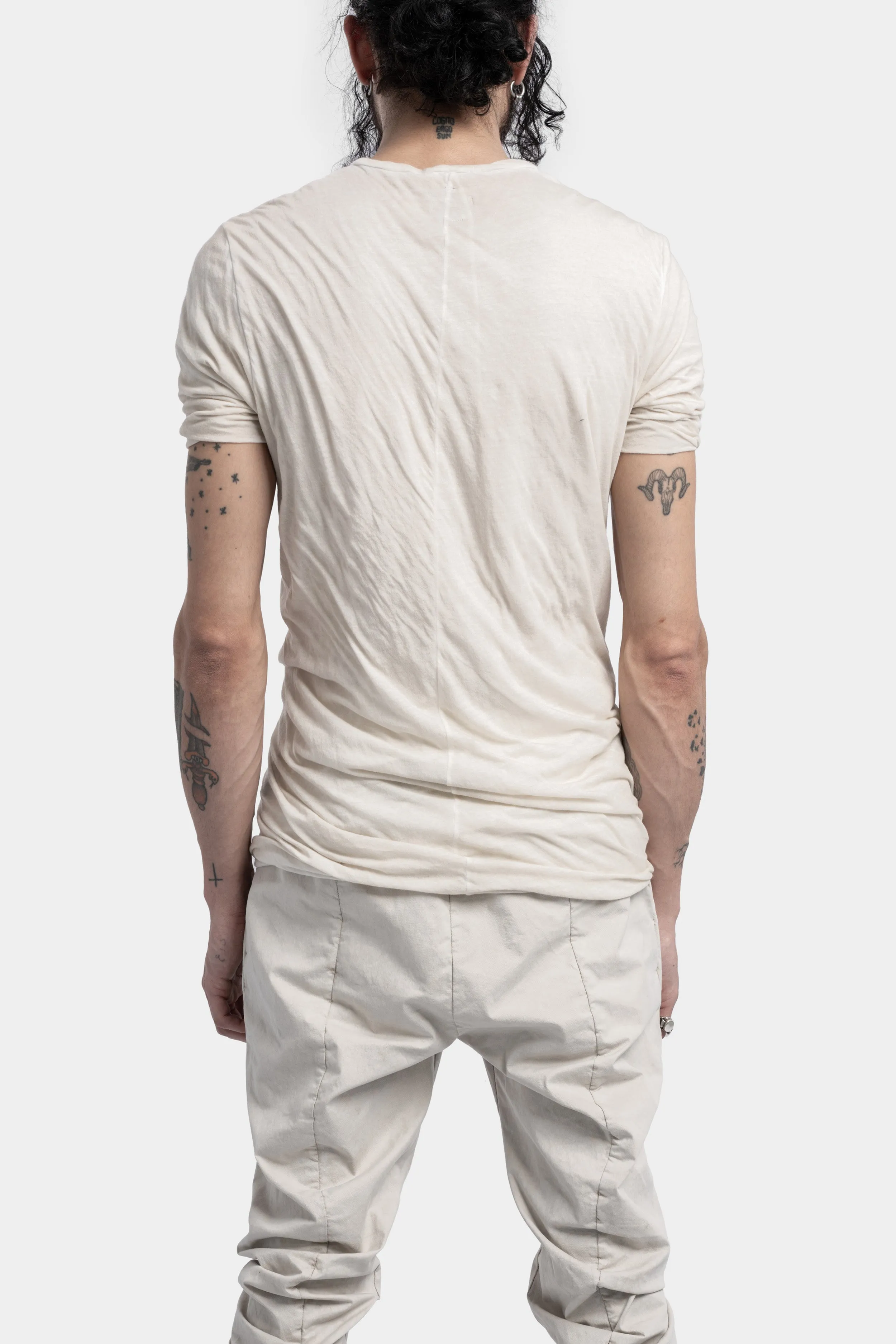 Double layer lightweight cotton tee, Off-white Resin