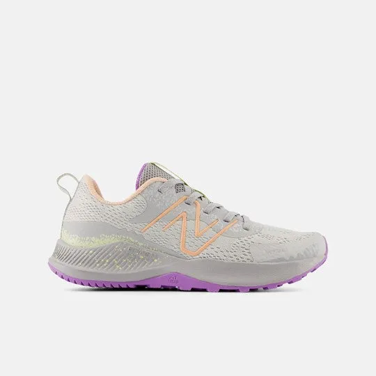 DynaSoft Nitrel Lace Trail Shoe - Grey Matter with Guava Ice and Purple Fade