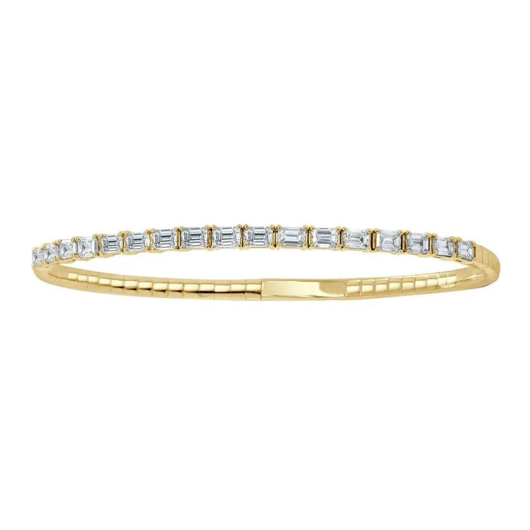 Emerald Cut Diamond Flex Bangle