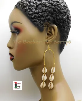 Ethnic Earrings Cowrie Shell Long Dangle Women African Fashionable Handmade