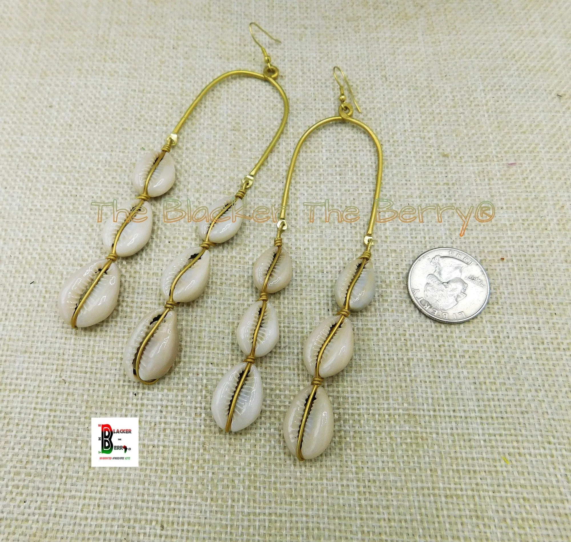 Ethnic Earrings Cowrie Shell Long Dangle Women African Fashionable Handmade