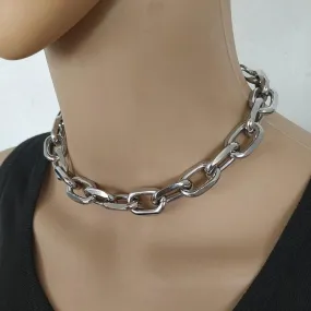 Exaggerated Heavy Metal Big Thick Chain Choker