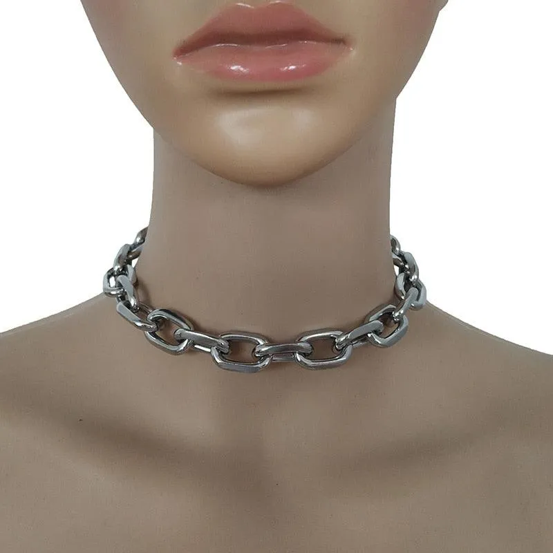 Exaggerated Heavy Metal Big Thick Chain Choker