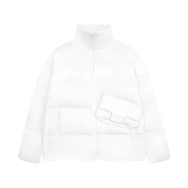 Fendi metallic logo bread pocket down jacket White 12.19