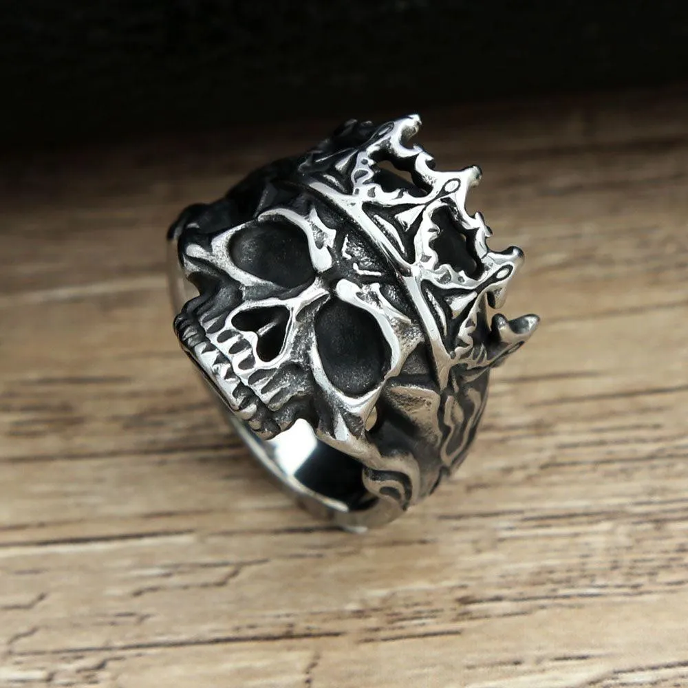 Gothic Skull Punk Ring Stainless Steel