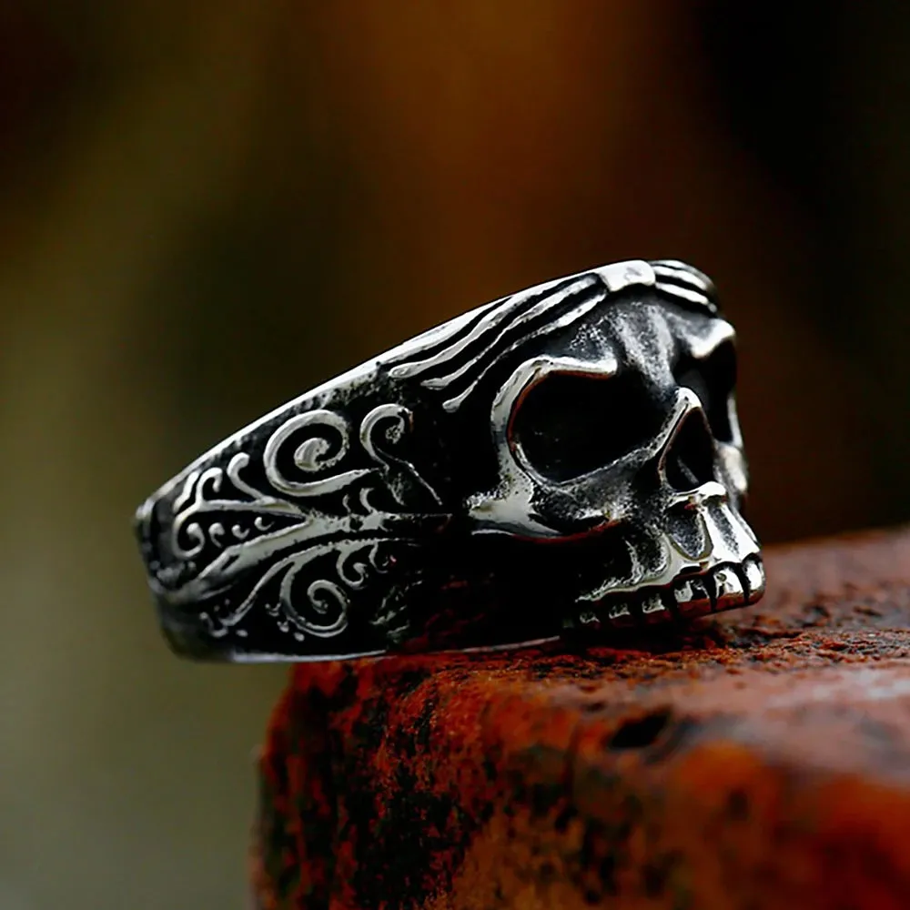 Gothic Skull Punk Ring Stainless Steel