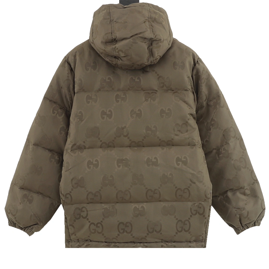 Gucci limited edition full logo down jacket Brown 12.5