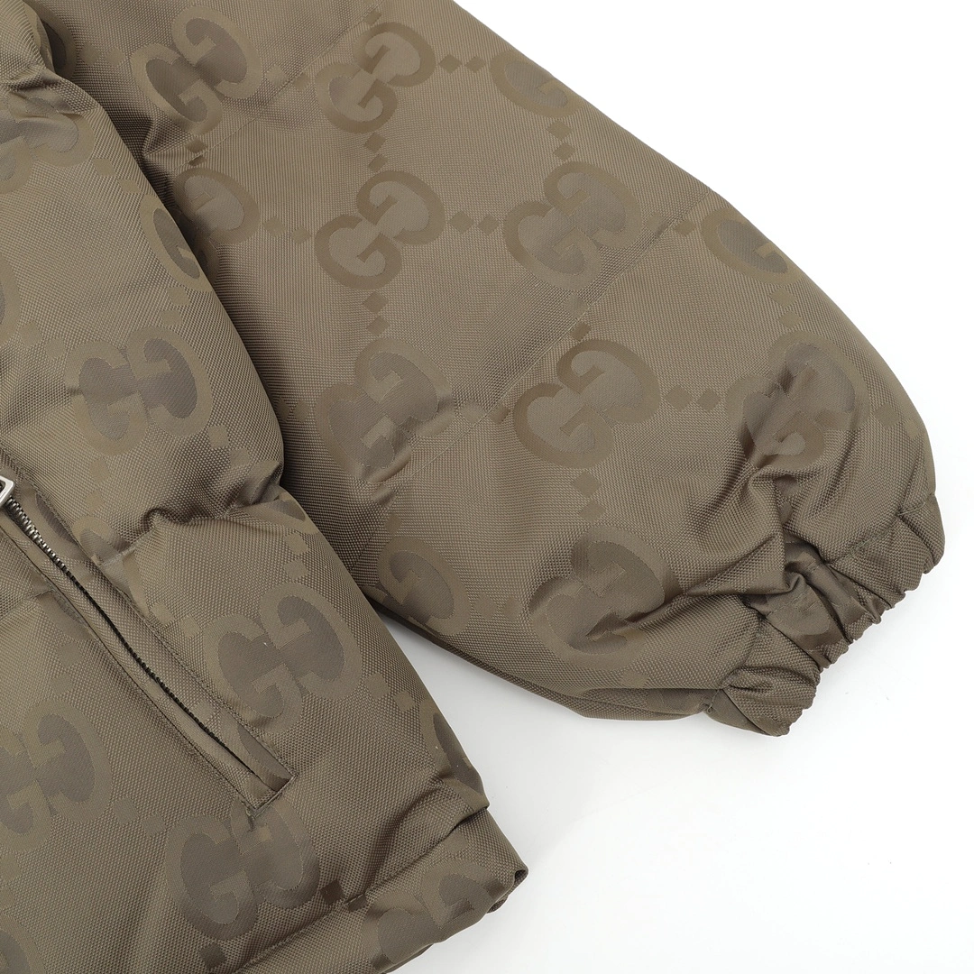 Gucci limited edition full logo down jacket Brown 12.5