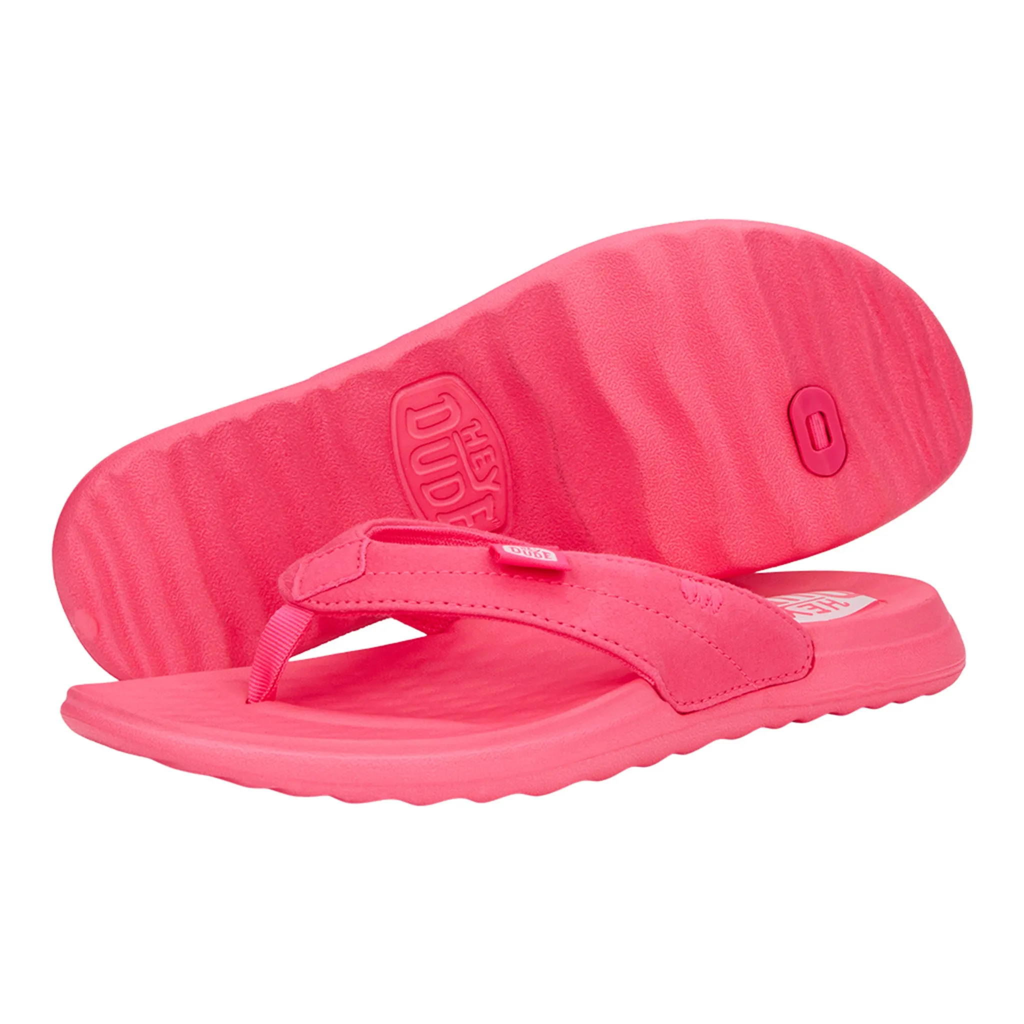 Hey Dude Women's Christi Mono Pink Flip Flop