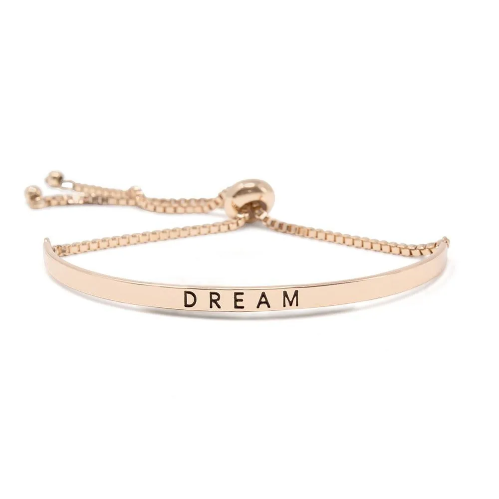 Inspirational Adjustable Bangle-Dream Rose Gold Tone