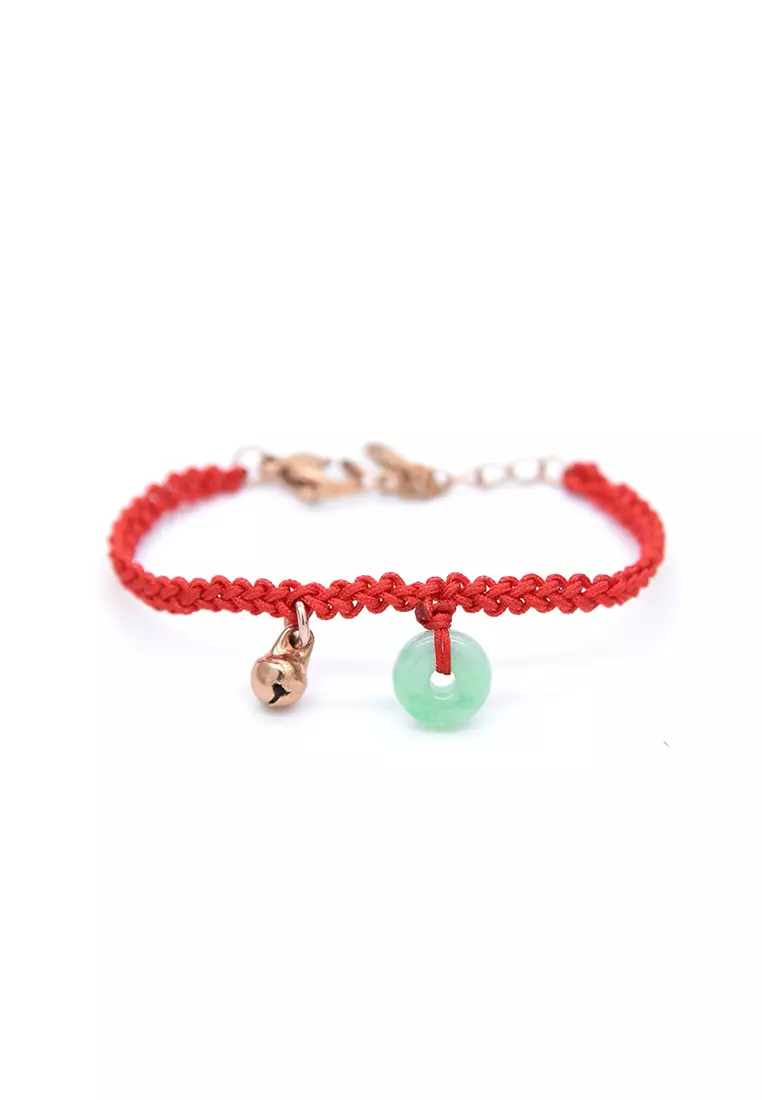 Jadeite Atelier Baby Jade Bracelet in Apple Green Jade - Rose Gold