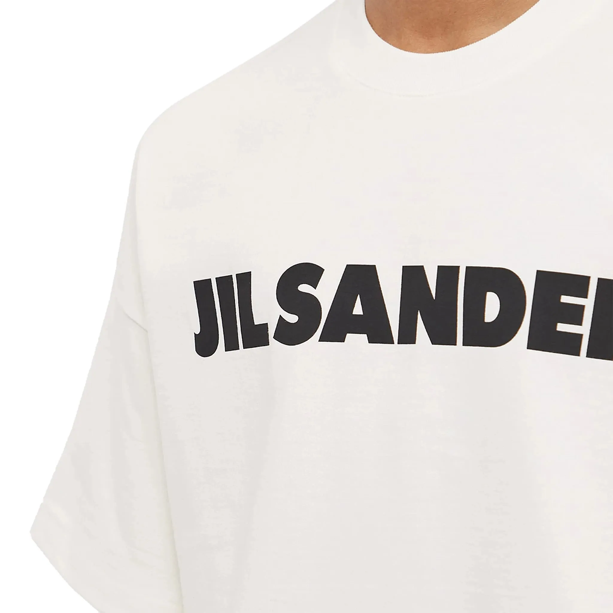 Jil Sander Logo Printed Cosmic Latte T Shirt