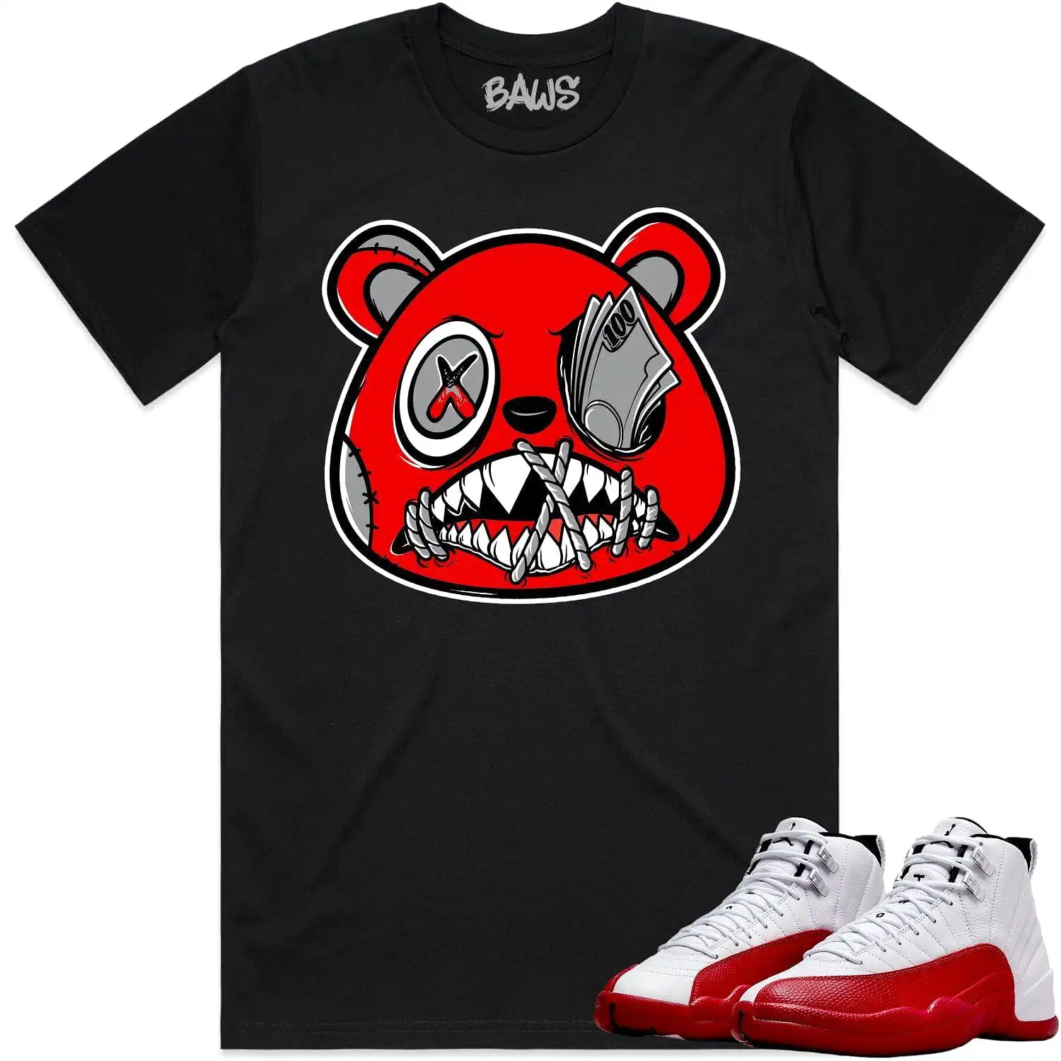 Jordan 12 Cherry 12s Shirt to Match - ANGRY MONEY TALKS BAWS