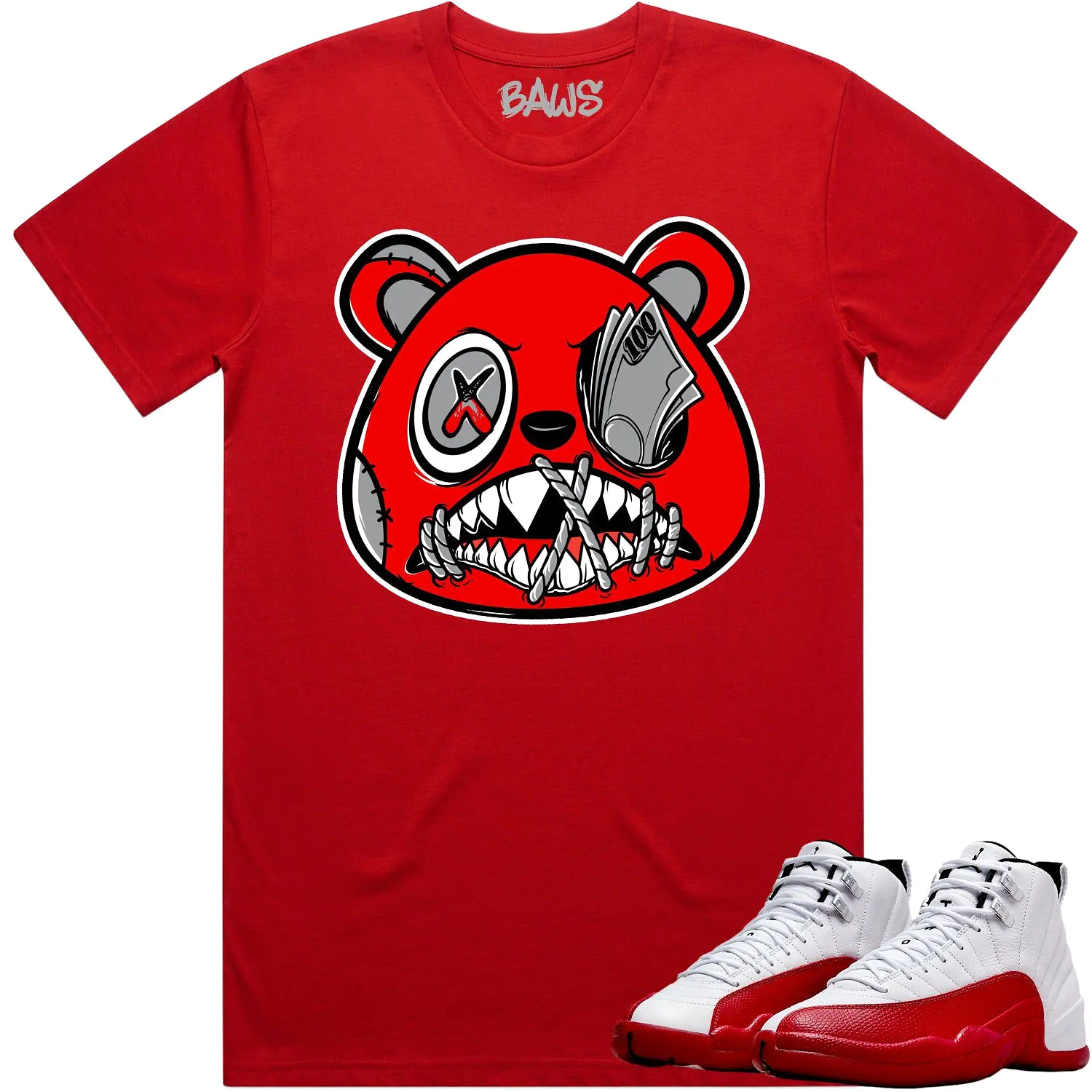 Jordan 12 Cherry 12s Shirt to Match - ANGRY MONEY TALKS BAWS